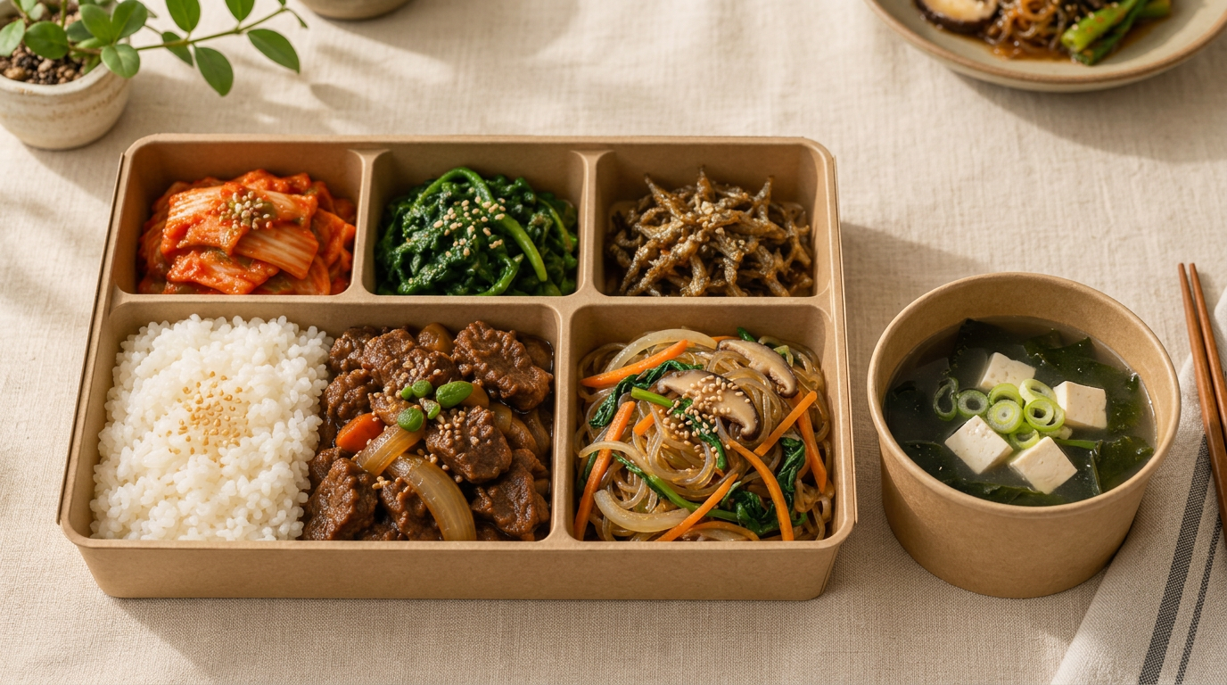 Today's Korean baekban lunch box